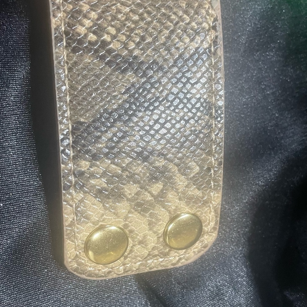 Leopard leather snap bracelet snake